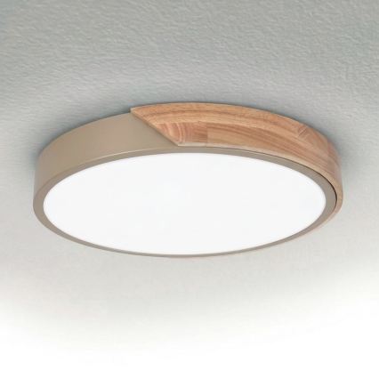BRILAGI - Plafonnier LED PILANA LED/24W/230V chêne/beige Ø 30 cm
