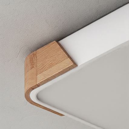 Brilagi - Plafonnier LED PILANA LED/24W/230V chêne/blanc 32x32 cm