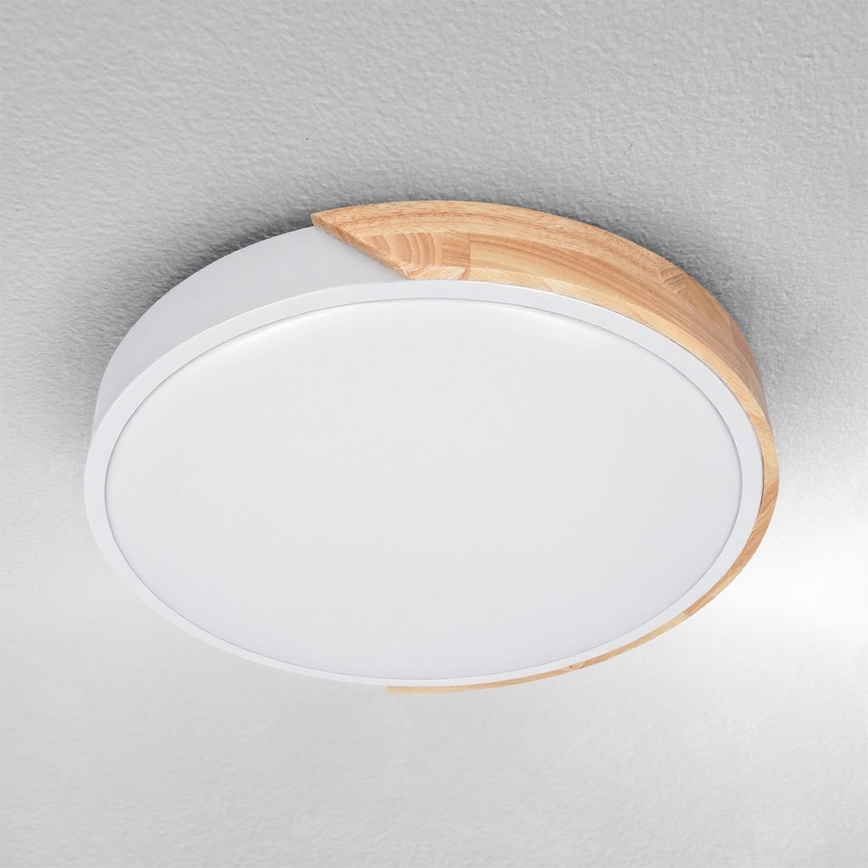 Brilagi - Plafonnier LED PILANA LED/24W/230V chêne/blanc Ø 30 cm