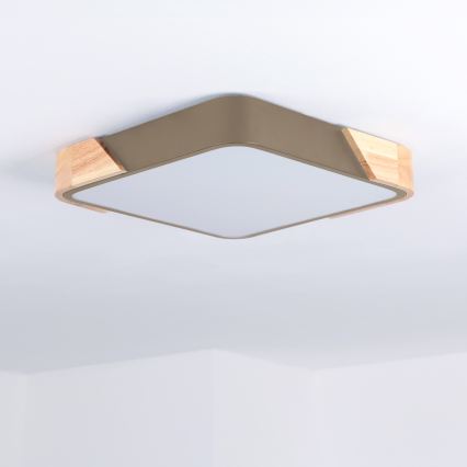 BRILAGI - Plafonnier LED PILANA SQUARE LED/24W/230V chêne/beige 32x32 cm