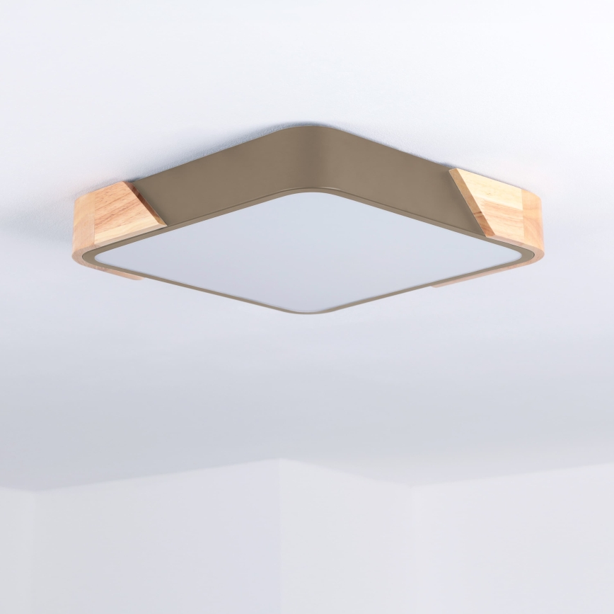 BRILAGI - Plafonnier LED PILANA SQUARE LED/24W/230V chêne/beige 32x32 cm