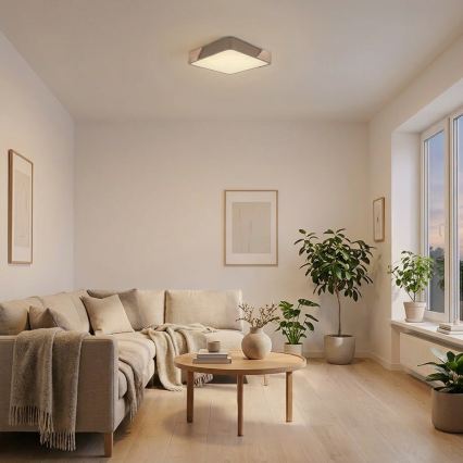 BRILAGI - Plafonnier LED PILANA SQUARE LED/24W/230V chêne/beige 32x32 cm