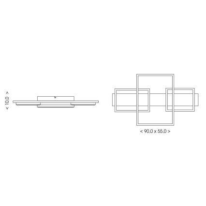 Brilagi - Plafonnier LED PLANK LED/35W/230V 4000K 55x90 cm bois