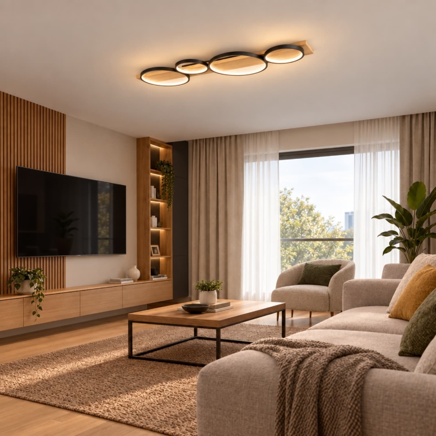 BRILAGI - Plafonnier LED PLANK LED/38W/230V 4000K 40x120 cm, finition bois