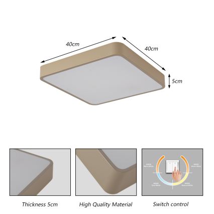 Brilagi - Plafonnier LED POOL 36W/230V 3000/4000/6000K 40x40 cm beige