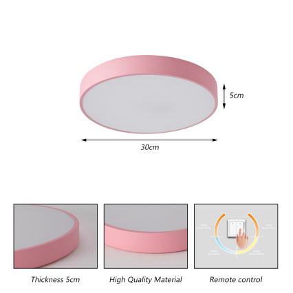 Brilagi - Plafonnier LED POOL LED/36W/230V 3000/4000/6000K Ø 30 cm rose