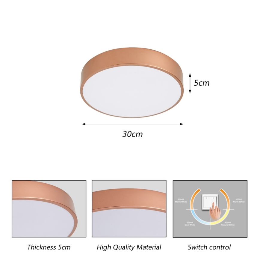 Brilagi - Plafonnier LED POOL LED/36W/230V 3000/4000/6000K Ø 30 cm bronze