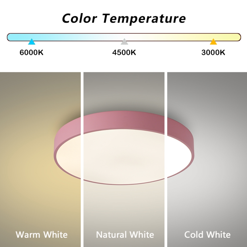Brilagi - Plafonnier LED POOL LED/48W/230V 3000/4000/6000K Ø 40 cm rose