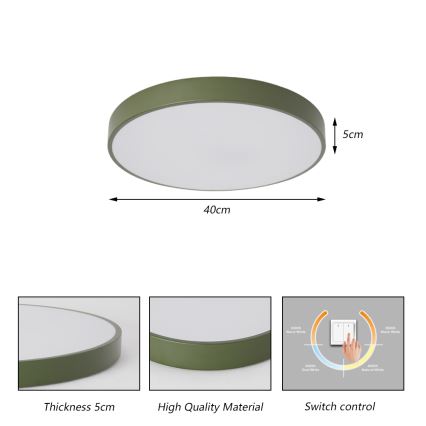 Brilagi - Plafonnier LED POOL LED/48W/230V 3000/4000/6000K pr. 40 cm vert