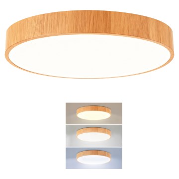 Brilagi - Plafonnier LED POOL LED/48W/230V 3000/4000/6000K Ø 40 cm finition bois