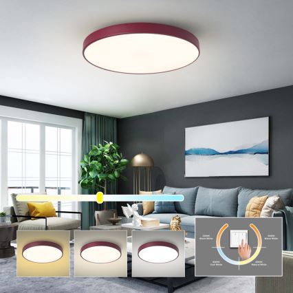 Brilagi - Plafonnier LED POOL LED/60W/230V 3000/4000/6000K Ø 60 cm bordeaux