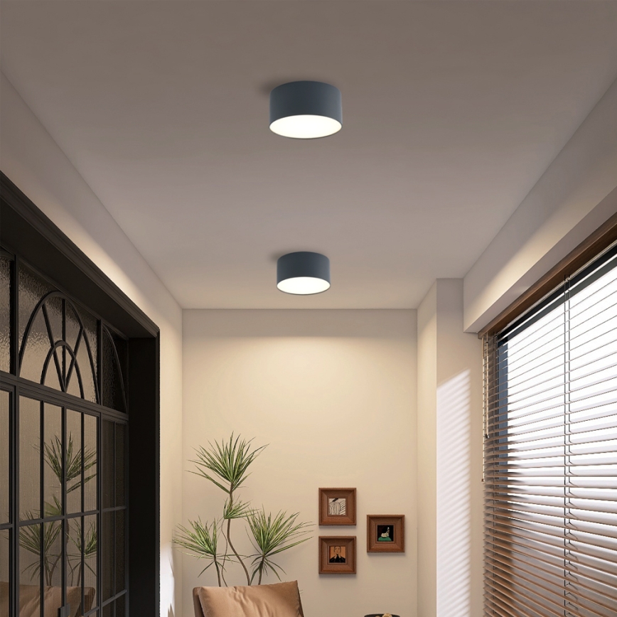 Brilagi - Plafonnier LED de salle de bains FORIS LED/14W/230V Ø 12 cm anthracite IP44