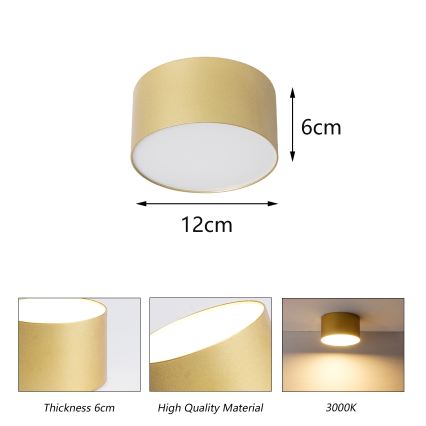 BRILAGI - Plafonnier LED pour salle de bains FORIS LED/14W/230V Ø 12 cm doré IP44