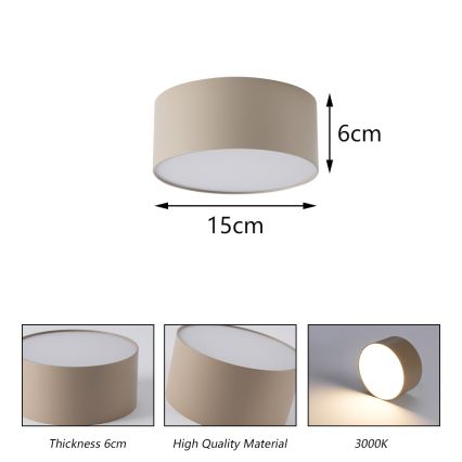 Brilagi - Plafonnier LED pour salle de bains FORIS LED/20W/230V Ø 15 cm beige IP44