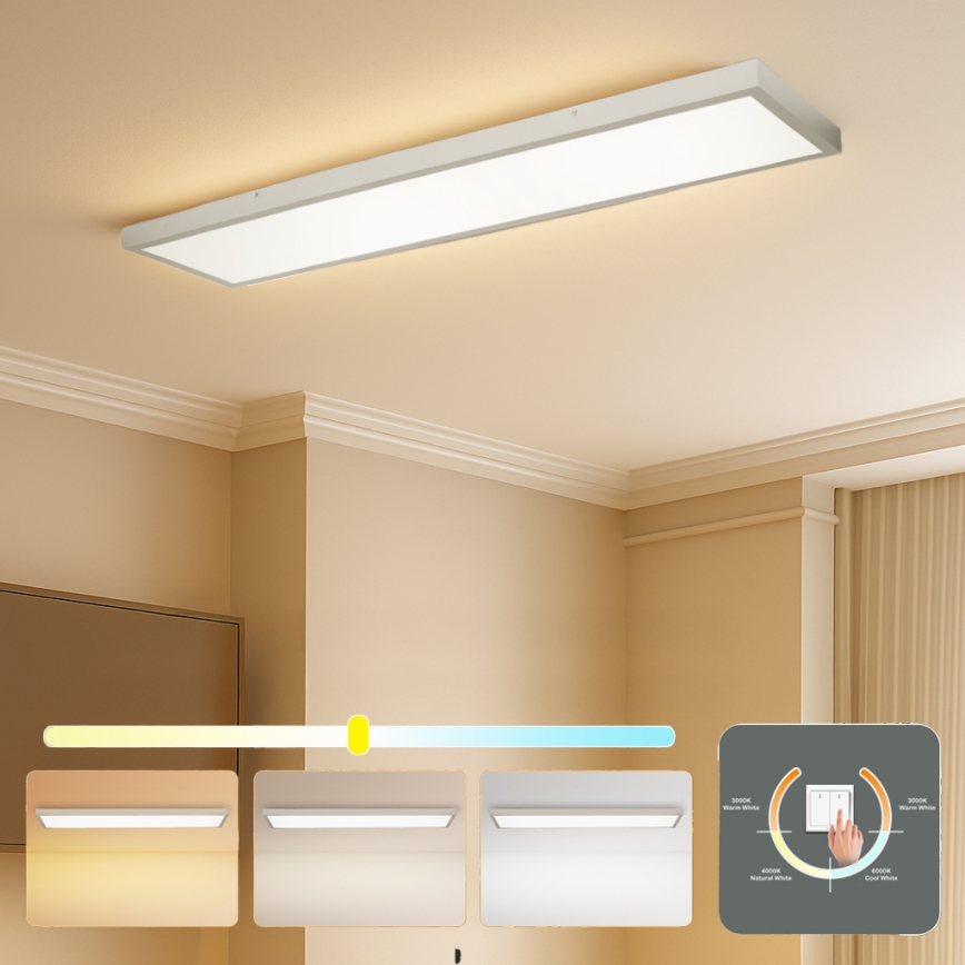 Brilagi - Plafonnier LED pour salle de bains FRAME LED/50W/230V 3000/4000/6000K 120x30 cm IP44 argenté