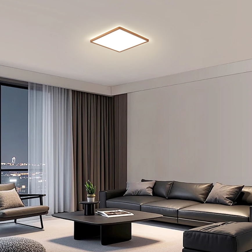 Brilagi - Plafonnier LED pour salle de bains ULTRA SLIM LED/18W/230V 30x30 cm or rose IP54