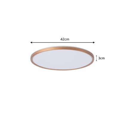 Brilagi - Plafonnier de salle de bains ULTRA SLIM LED/24W/230V Ø 42 cm or rose IP54