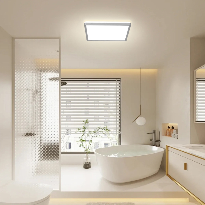 Brilagi - Plafonnier LED pour salle de bains ULTRA SLIM LED/24W/230V 42x42 cm argenté IP54