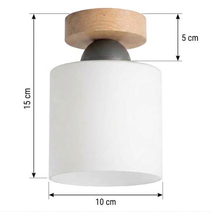 BRILAGI - plafonnier LED RETRO GLASS 1xE27/60W/230V Ø 10 cm chêne/blanc