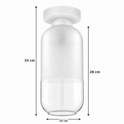 BRILAGI - Plafonnier LED RETRO GLASS 1xE27/60W/230V Ø 14 cm blanc