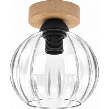 BRILAGI - Plafonnier LED RETRO GLASS 1xE27/60W/230V Ø 18 cm chêne/transparent