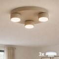Brilagi - Plafonnier LED RGB+CCT dimmable MONO 3xGX53/14W/230V 2700-6500K Wi-Fi Tuya Ø 30 cm beige