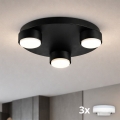 Brilagi - Plafonnier LED RGB+CCT dimmable MONO 3xGX53/14W/230V 2700-6500K Wi-Fi Tuya Ø 30 cm noir