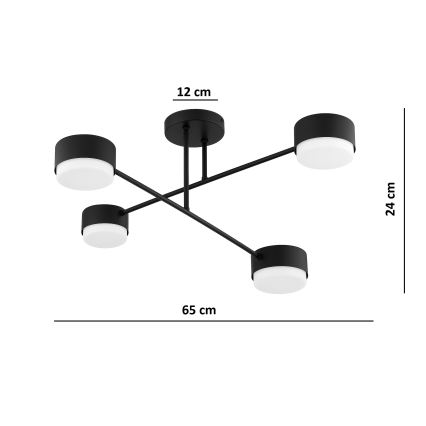 Brilagi - Plafonnier LED RGB+CCT dimmable MONO 4xGX53/14W/230V 2700-6500K Wi-Fi Tuya noir