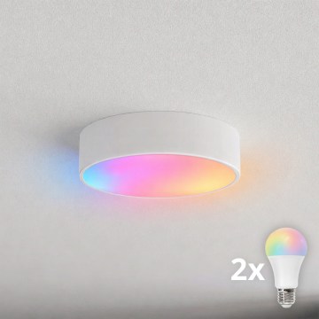 Brilagi - Plafonnier LED RGBW dimmable CLARE 2xE27/9W/230V 2700-6500K Ø 30 cm Wi-Fi blanc