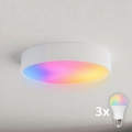 Brilagi - Plafonnier LED RGBW dimmable CLARE 3xE27/9W/230V 2700-6500K Ø 40 cm Wi-Fi blanc