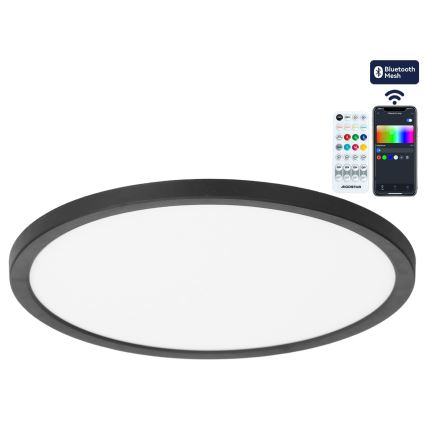 Brilagi - Plafonnier LED RGBW dimmable VIBE, 24 W, 230 V, 3000–6500 K, Ø 29 cm, noir + télécommande