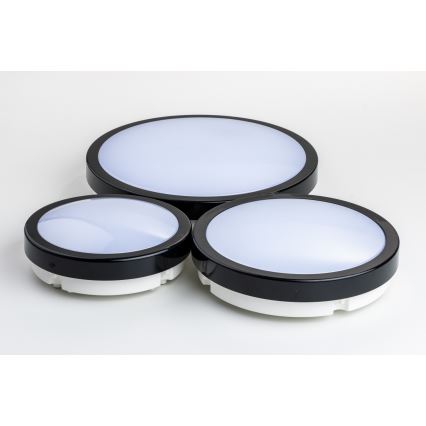 Brilagi - Plafonnier LED salle de bain PERA LED/18W/230V d. 22 cm IP65 noir