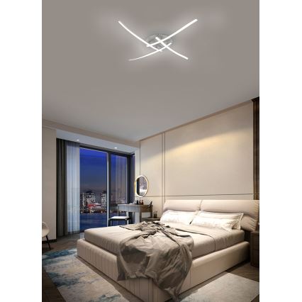Brilagi - Plafonnier LED STRIPES LED/32W/230V 60x60 cm argenté
