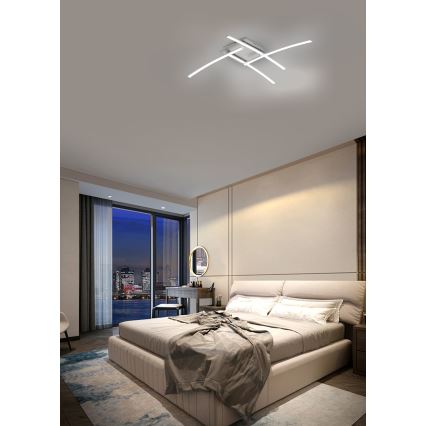 Brilagi - Plafonnier LED STRIPES LED/32W/230V 69x69 cm argenté