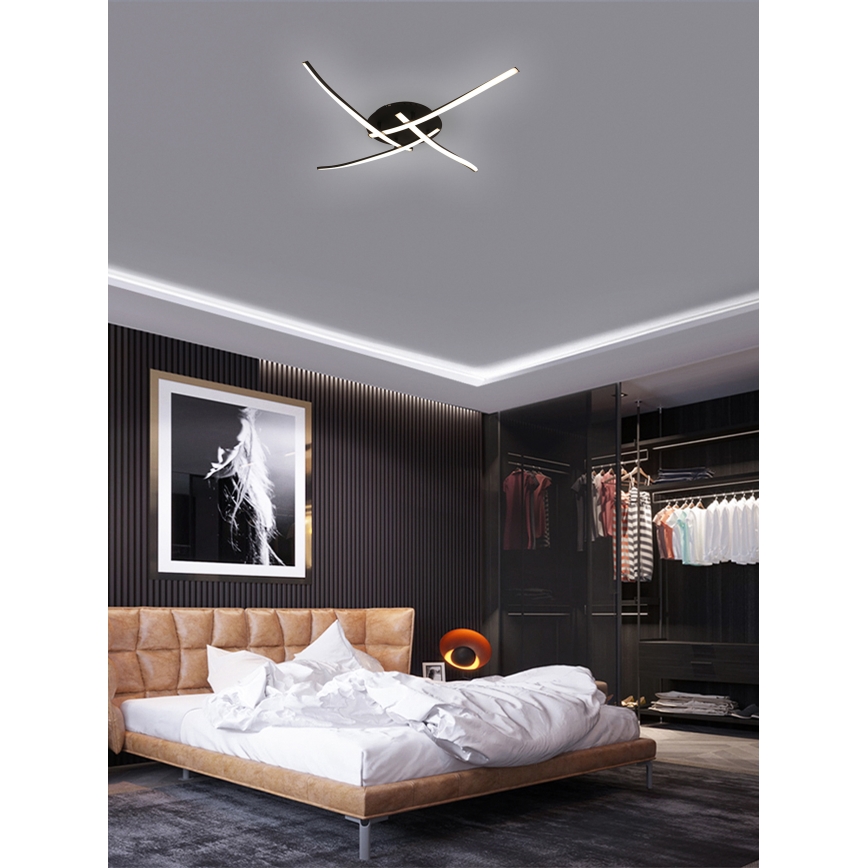 Brilagi - Plafonnier STRIPES LED/32W/230V 60x60 cm noir