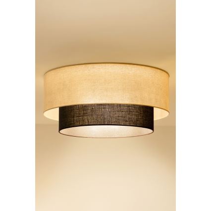 Brilagi - Plafonnier LED Style bohème 3xE27/15W/230V Ø 60 cm crème/marron