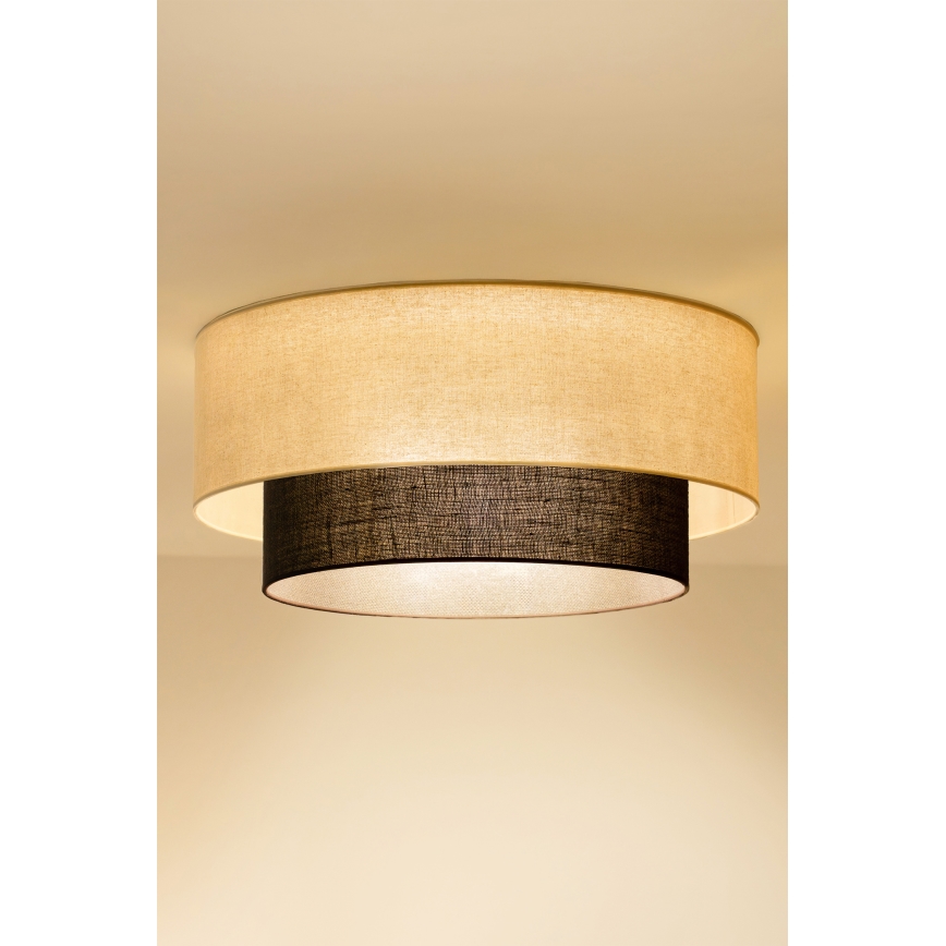 Brilagi - Plafonnier LED Style bohème 3xE27/15W/230V Ø 60 cm crème/marron
