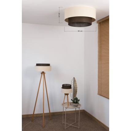 Brilagi - Plafonnier LED Style bohème 3xE27/15W/230V Ø 60 cm crème/marron