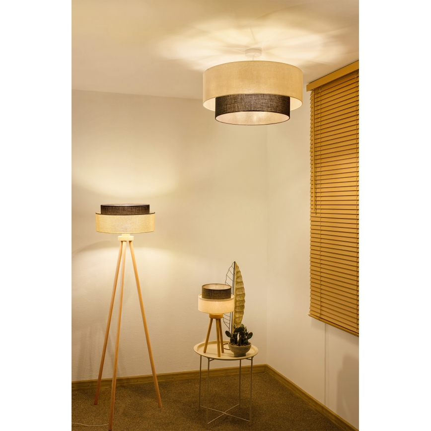 Brilagi - Plafonnier LED style BOHO, 3xE27/15W/230V, Ø 60 cm, crème/marron