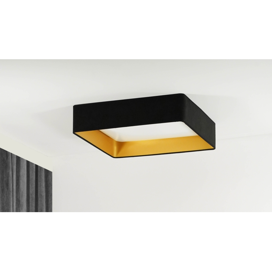 Brilagi - Plafonnier LED VELVET SQUARE LED/24W/230V 43x43 cm noir