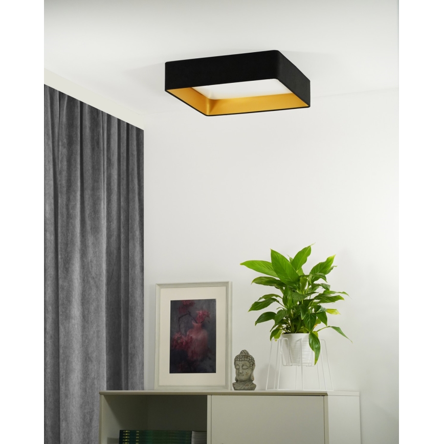 Brilagi - Plafonnier LED VELVET SQUARE LED/24W/230V 43x43 cm noir