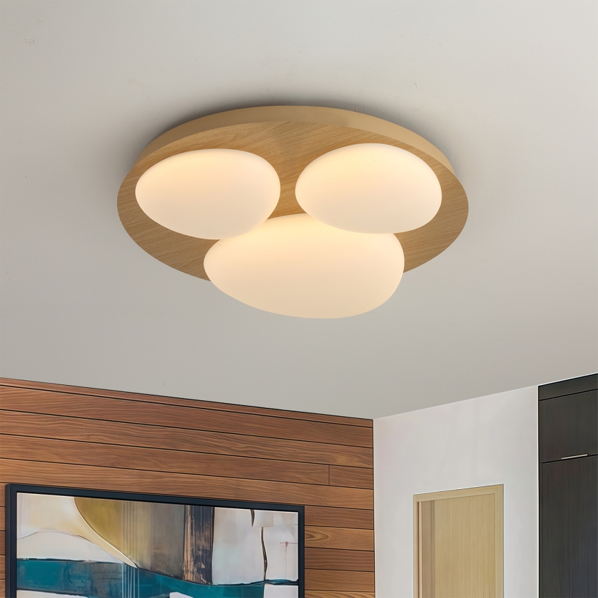 Brilagi - Plafonnier LED VISBY WOOD LED/36W/230V Ø 50 cm brun