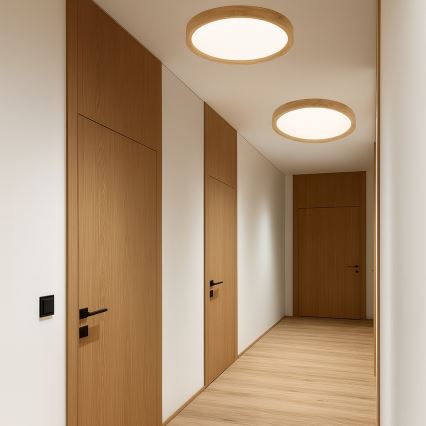 Brilagi - Plafonnier LED WOODROUND LED/30W/230V 3000/4000/6000K Ø 40 cm bois IRC 90