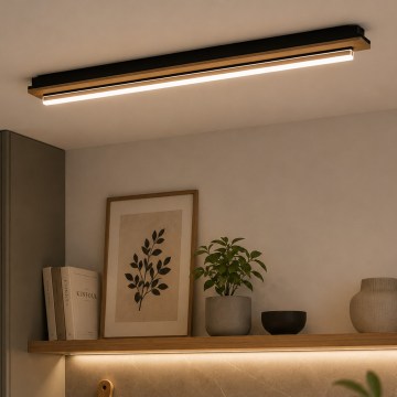 Brilagi - Plafonnier LED WOODY FLAT LED/25W/230V 118 cm chêne/noir