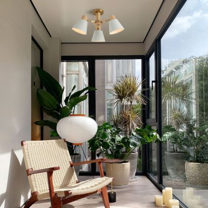 Brilagi - Plafonnier LUND WOOD 3xE27/40W/230V Ø 50 cm en bois d'hévéa