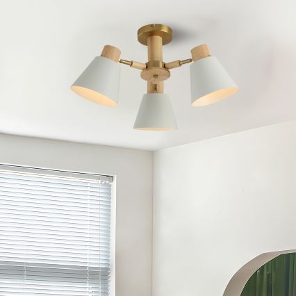 Brilagi - Plafonnier LUND WOOD 3xE27/40W/230V Ø 50 cm en bois d'hévéa