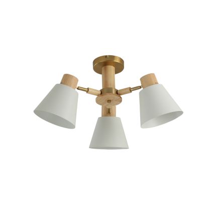 Brilagi - Plafonnier LUND WOOD 3xE27/40W/230V Ø 50 cm en bois d'hévéa