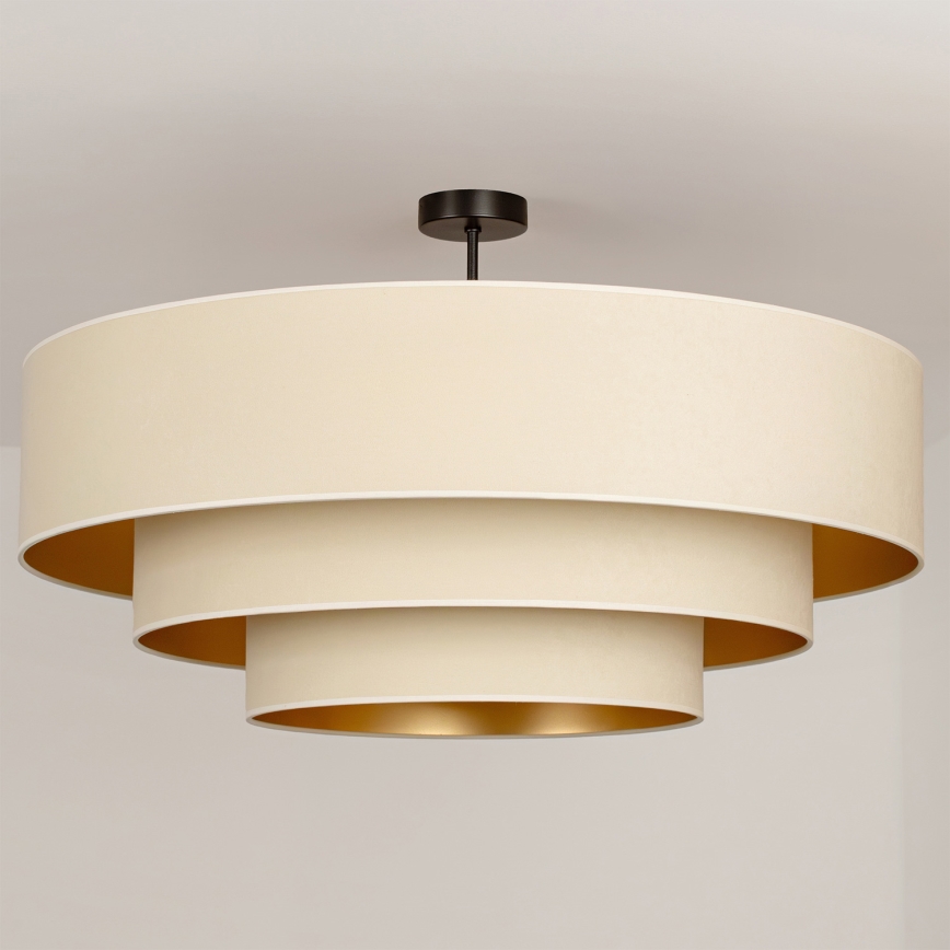 Brilagi - Plafonnier LUNETA 3xE27/60W/230V Ø 80 cm crème/doré