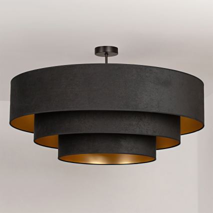 Brilagi - Plafonnier LUNETA 3xE27/60W/230V Ø 80 cm noir/doré