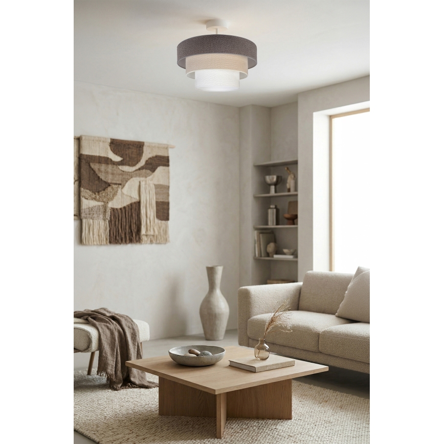 Brilagi - Plafonnier LUNETA à montage en surface 1xE27/60W/230V Ø 40 cm gris/crème/blanc